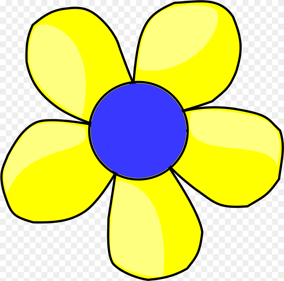 Blue And Yellow Flower Shaded Svg Vector Yellow Daisy Flowers Clipart, Anemone, Plant, Daffodil, Petal Free Png Download