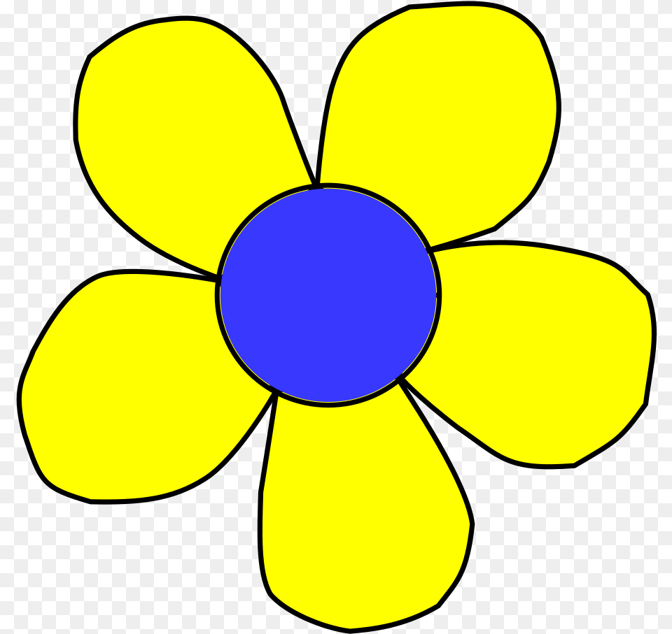 Blue And Yellow Flower Svg Clip Art For Web Download Flowers Clip Art Yellow, Anemone, Daisy, Plant, Petal Png Image