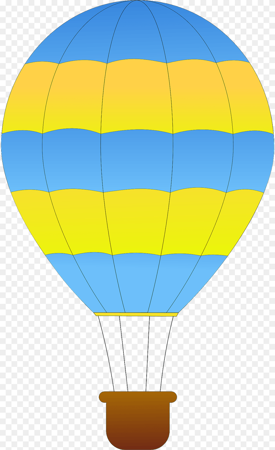 Blue And Yellow Horizontal Striped Hot Air Balloon Clipart, Aircraft, Hot Air Balloon, Transportation, Vehicle Free Transparent Png