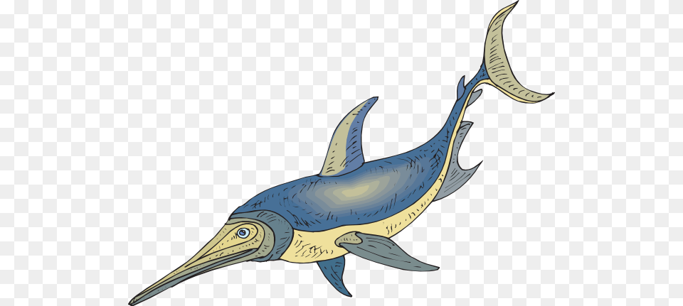 Blue And Yellow Ichthyosaurus Clip Art, Animal, Sea Life, Fish, Swordfish Free Png