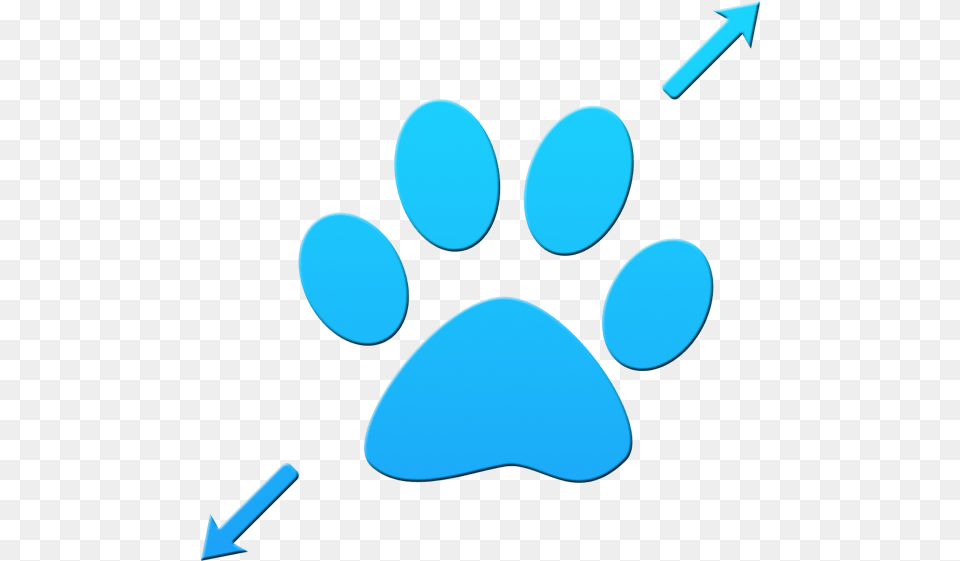 Blue And Yellow Paw Print, Turquoise Png