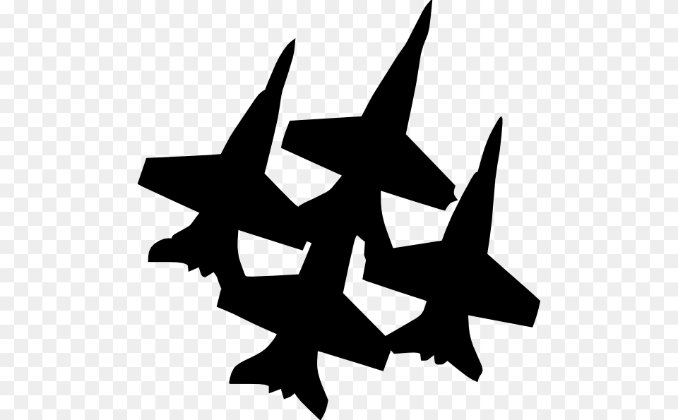 Blue Angels Formation 2 Clip Art At Clker Blue Angels Clipart, Silhouette, Stencil, Animal, Fish Free Png Download