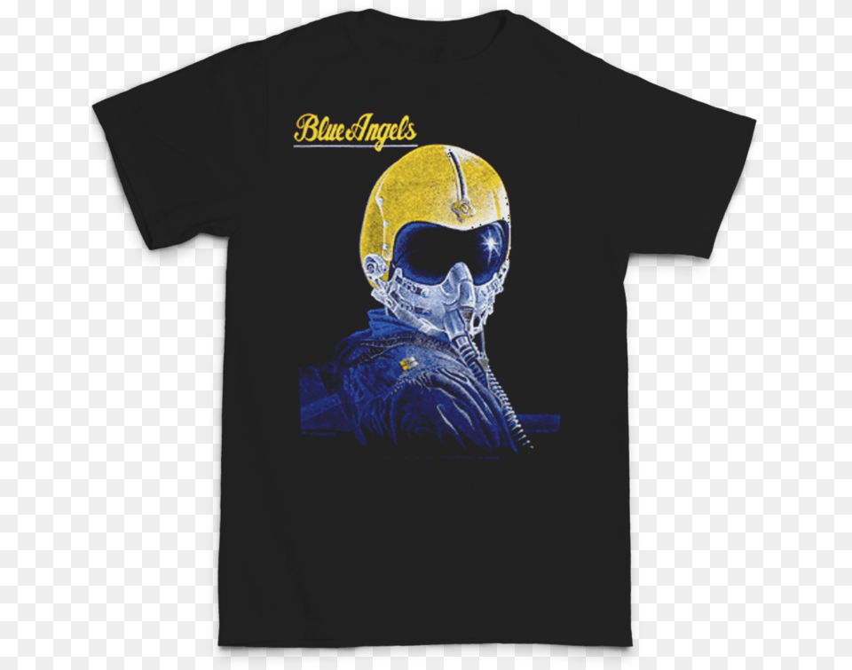 Blue Angels Helmet Head Tee Blue Angels, T-shirt, Clothing, Person, Man Free Transparent Png