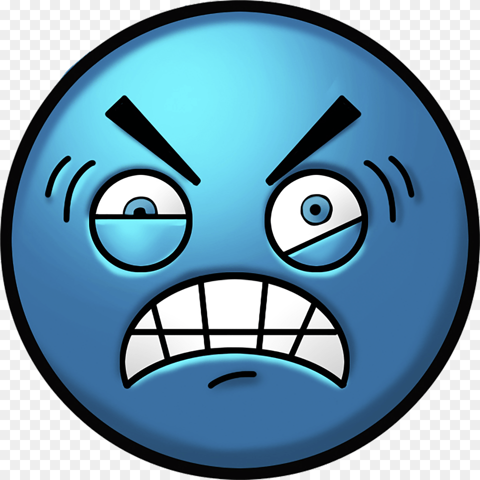 Blue Angry Emoji Png