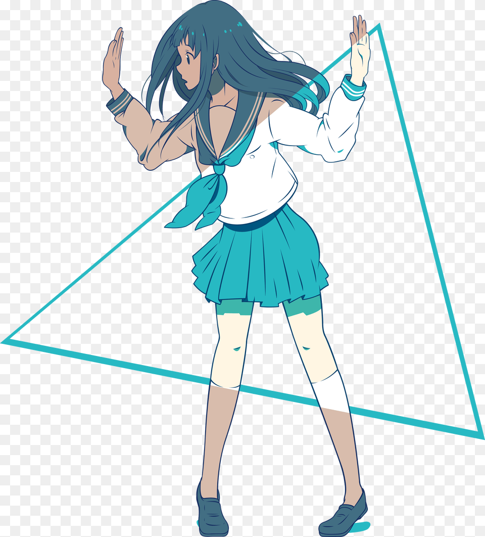 Blue Anime Aesthetic Anime Aesthetic, Person, Triangle, Clothing, Skirt Png