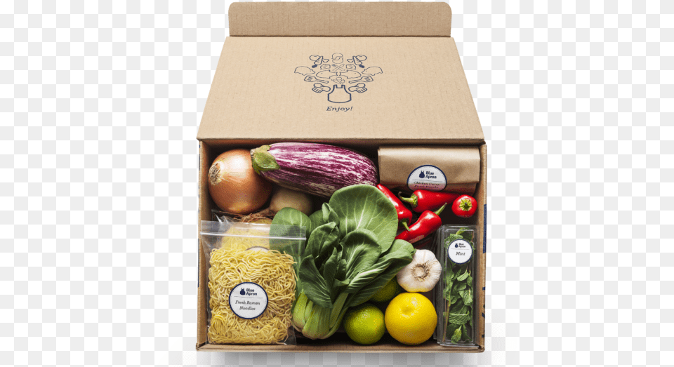 Blue Apron, Box, Produce, Food, Plant Free Png