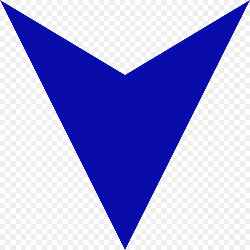 Blue Arrow Pointing Down Down Arrow Blue, Triangle Free Png Download