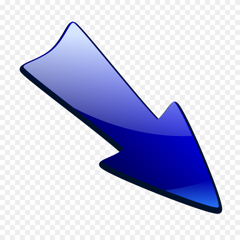 Blue Arrow Pointing Down Right Vector Drawing Arrow Pointing Downwards Right, Arrowhead, Weapon Png