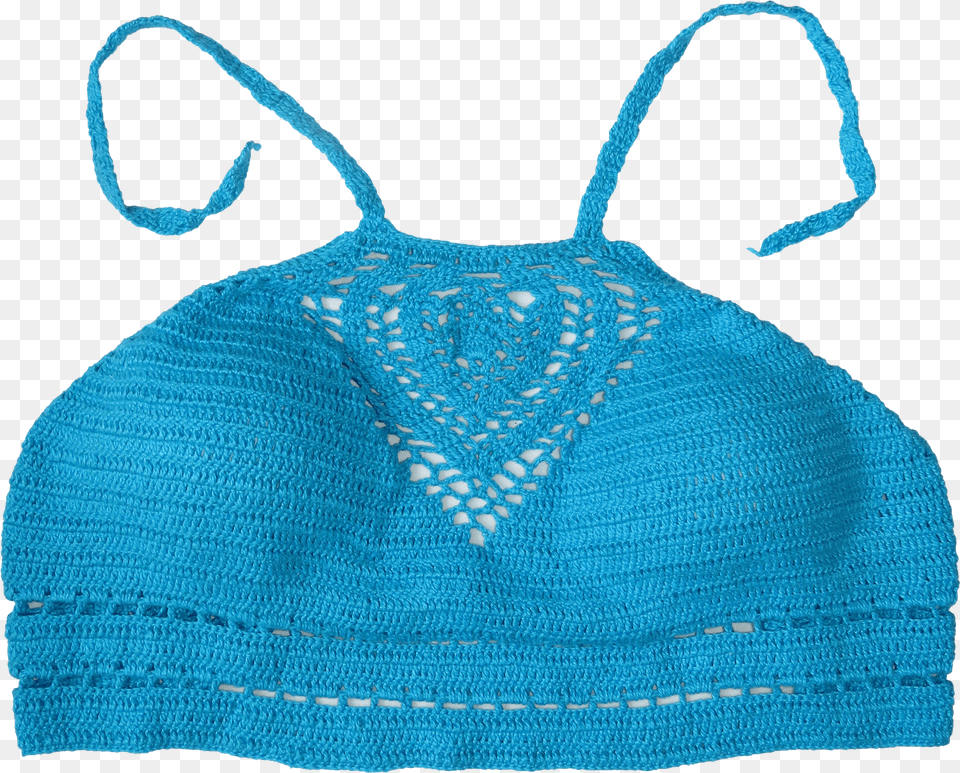 Blue Azure Crop Top Crochet Free Transparent Png