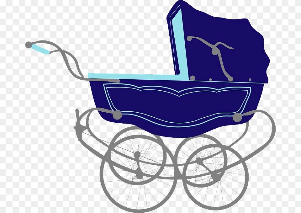 Blue Baby Carriage Clipart, Transportation, Vehicle, Machine, Spoke Png Image