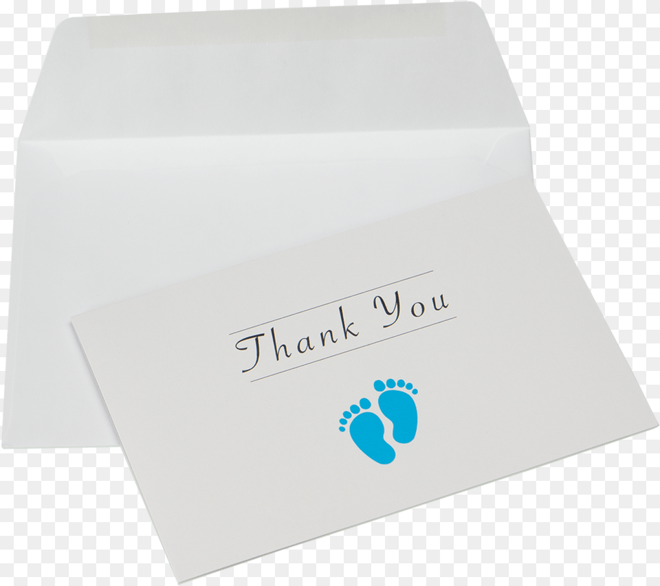 Blue Baby Footprint Note Card Of Thanks With Plain Envelope Free Png Download