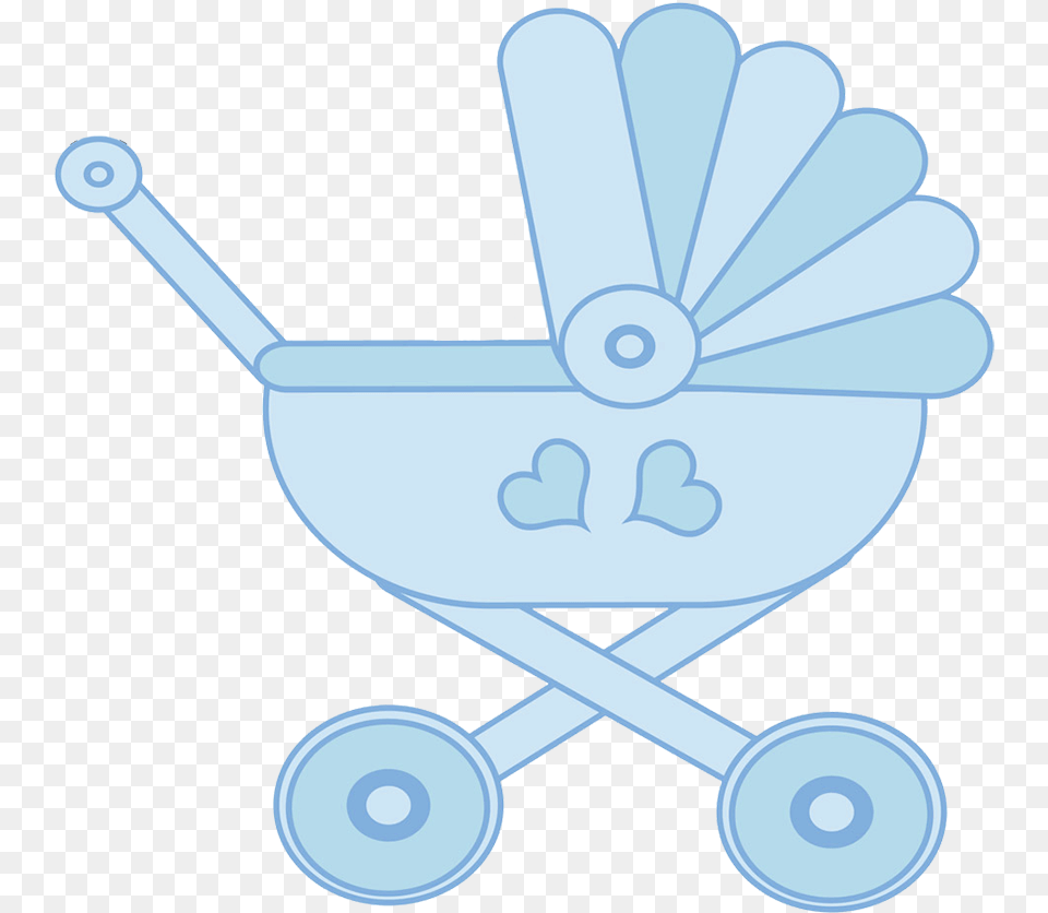 Blue Baby Stroller Clipart Baby Carriage, Furniture, Device, Grass, Lawn Png