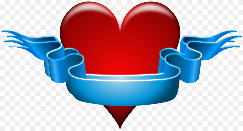 Blue Banner, Heart, Light Free Png