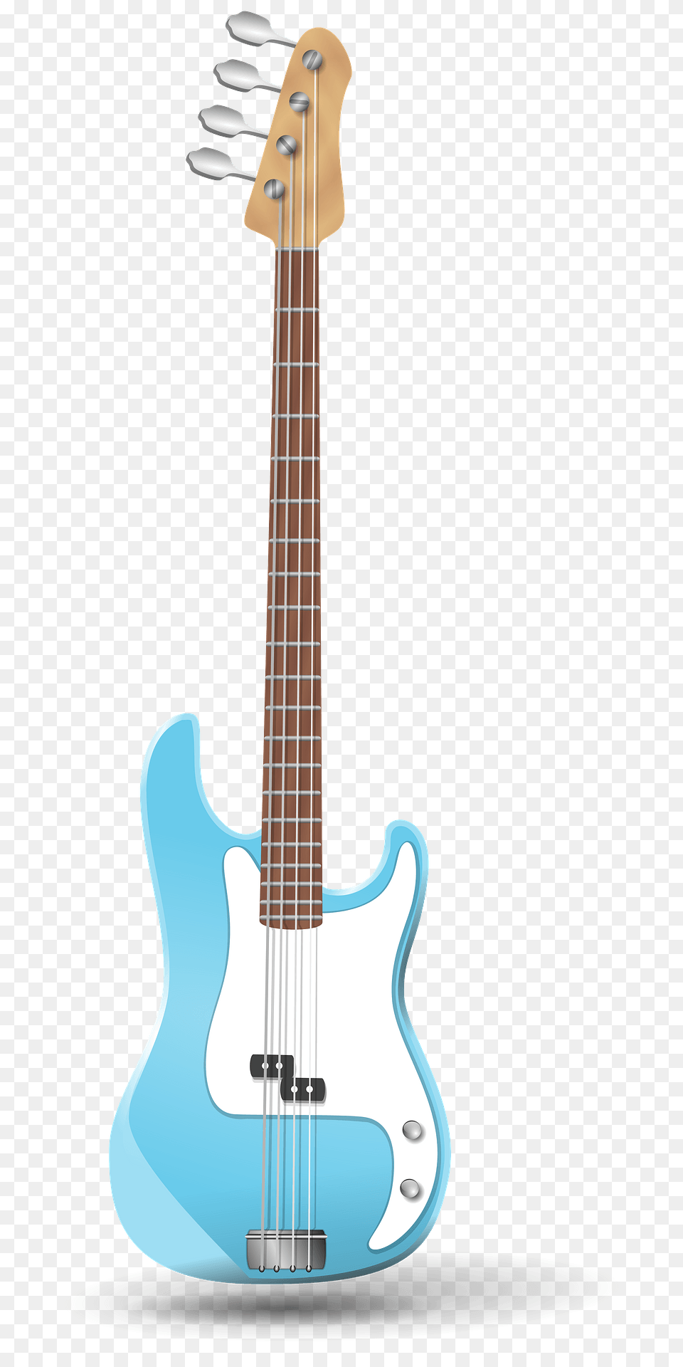 Blue Bass Guitar Clipart, Bass Guitar, Musical Instrument Png