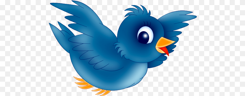 Blue Bird Cartoon Clipart Animated Bird Flying, Animal, Beak, Jay, Fish Png Image