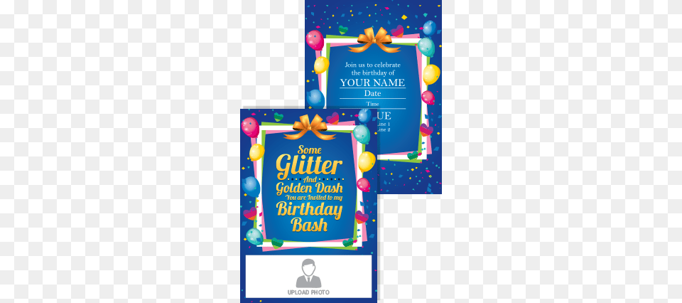 Blue Birthday Invitation Card Met Your Mother Birthday, Advertisement, Envelope, Greeting Card, Mail Free Transparent Png
