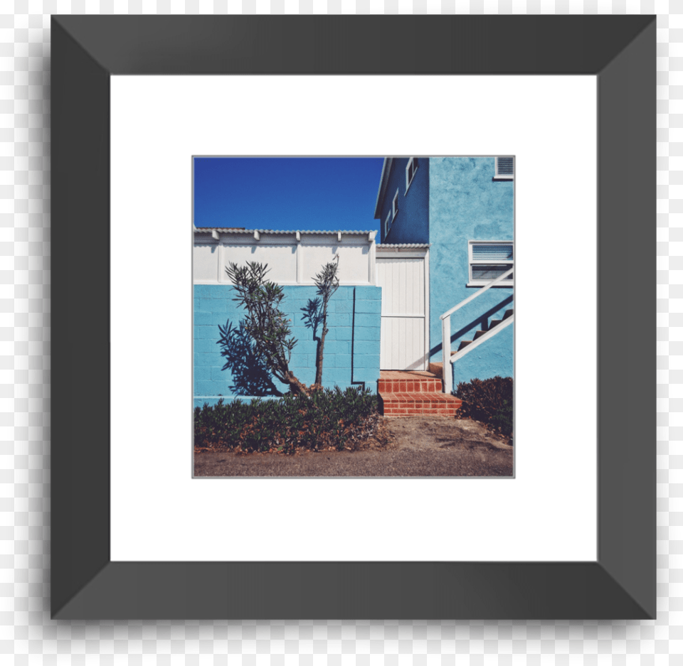 Blue Blocker Glossy Print Picture Frame, Handrail, Plant, Tree, Brick Png Image