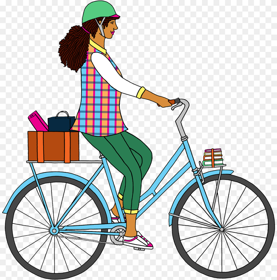 Blue Book Bike With Rider Radon Urban 80 Fe, Adult, Wheel, Person, Machine Free Png Download