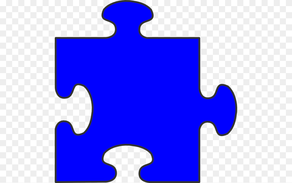 Blue Border Puzzle Piece Top Blue Fill Clip Art, Game, Jigsaw Puzzle Free Png
