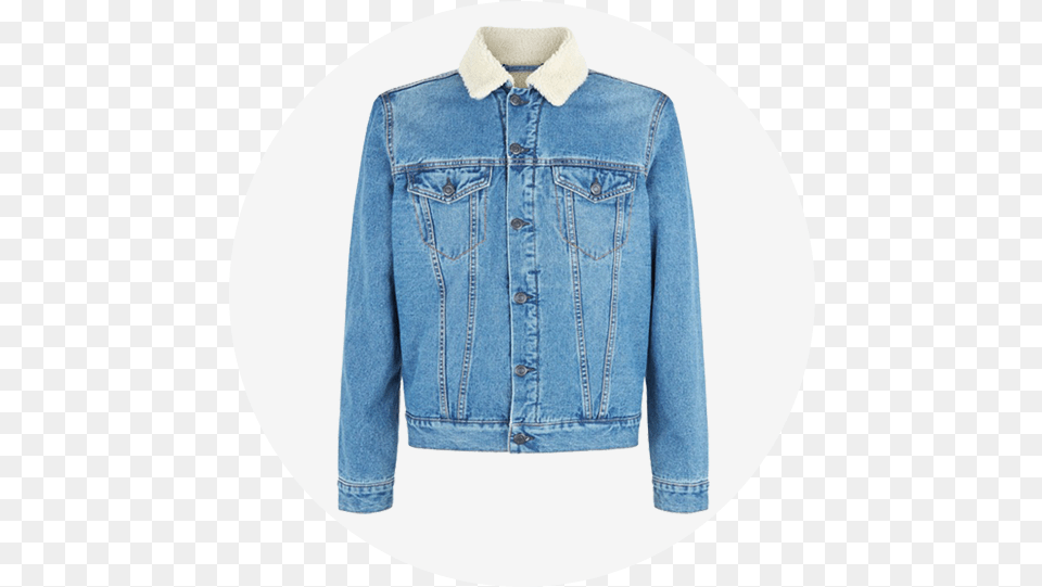 Blue Borg Lined Denim Jacket Denim, Clothing, Coat, Jeans, Long Sleeve Free Png Download