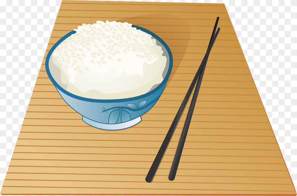 Blue Bowl Of White Rice With Chopsticks Clipart, Food, Plate Free Png