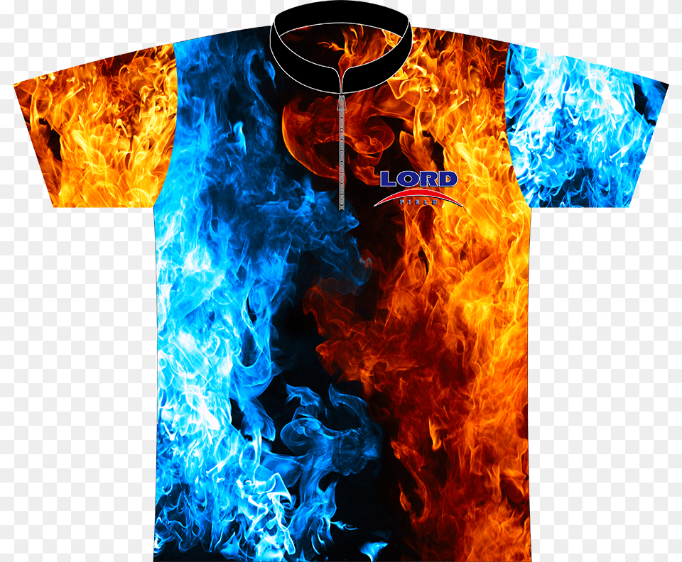 Blue Bowling Polo Shirt Designs, Clothing, T-shirt, Fire, Flame Free Transparent Png