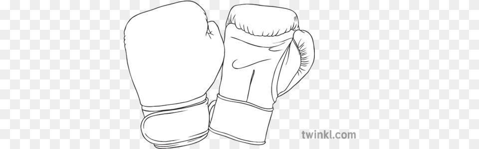 Blue Boxing Gloves Black And White Illustration Twinkl Sketch, Clothing, Glove Png Image