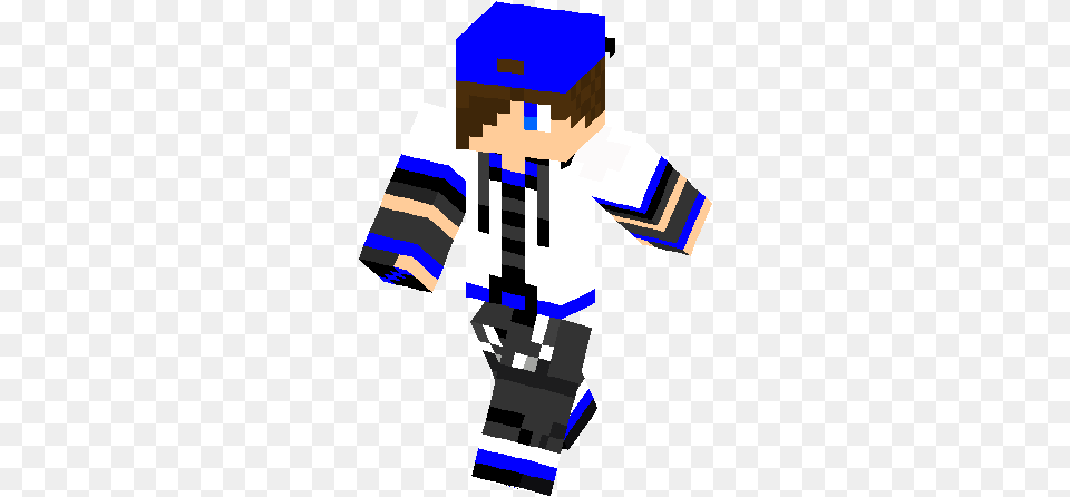 Blue Boy Backwards Hat Skin Minecraft Skins Boy, Person, Clothing, Shirt Png Image