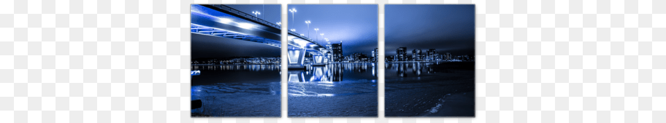 Blue Bridge Skyline, Waterfront, Urban, Metropolis, Lighting Free Png Download