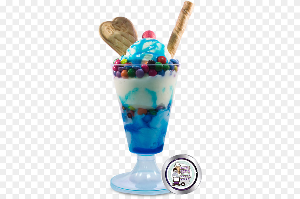 Blue Bubblegum Bubblegum Ice Cream Sundae, Dessert, Food, Ice Cream Free Transparent Png