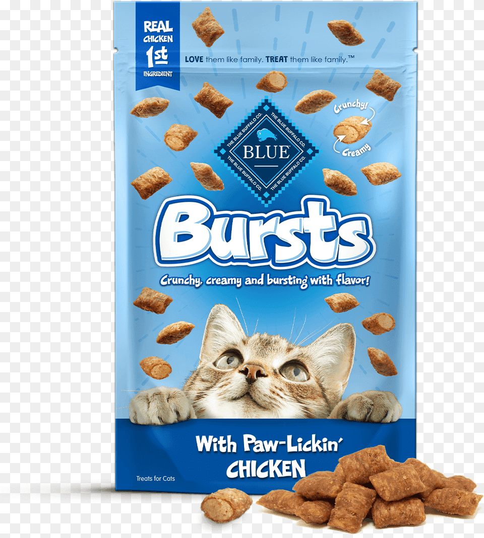 Blue Bursts Paw Lickin Chicken Cat Treats Cat Treats Cat Treat, Food, Snack, Animal, Mammal Free Png Download