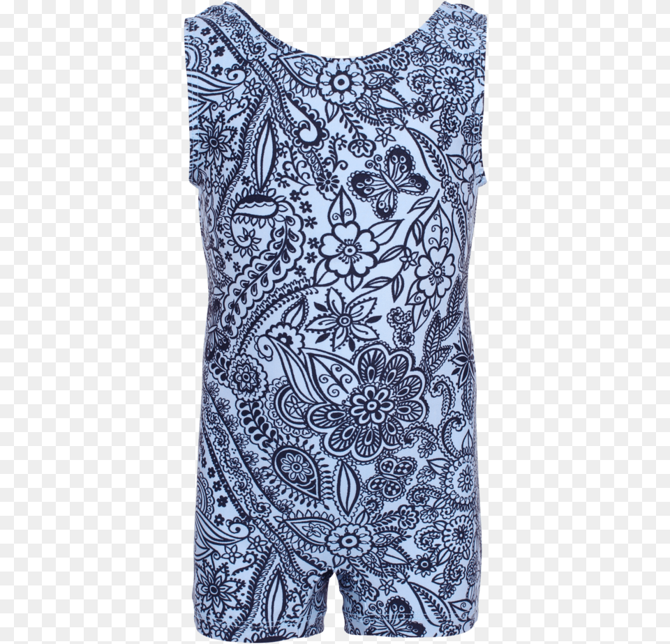 Blue Butterfly Floral Tank Unitard Unitard, Pattern, Paisley, Person Free Transparent Png