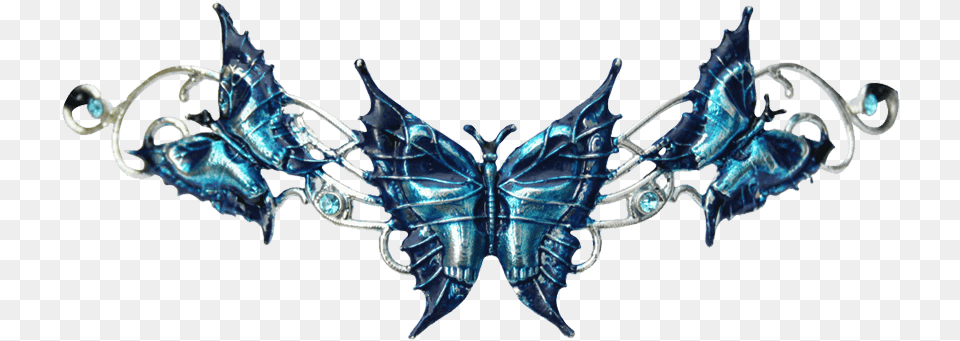 Blue Butterfly Hengeband Anne Stokes Tiara, Accessories, Chandelier, Lamp, Jewelry Free Png