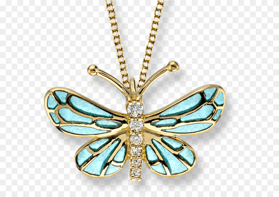 Blue Butterfly Necklace No Background, Accessories, Jewelry, Diamond, Gemstone Png Image