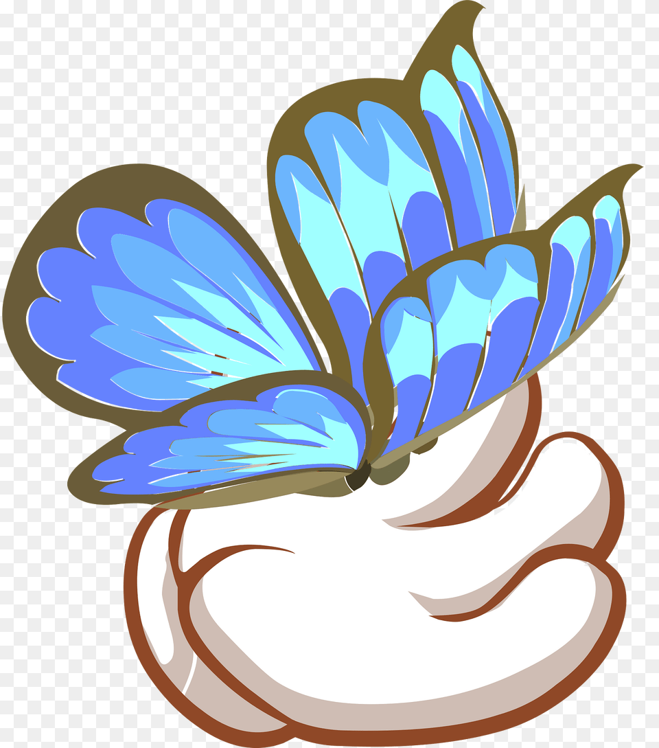 Blue Butterfly On Hand Clipart, Animal, Bird, Jay, Blue Jay Free Png Download