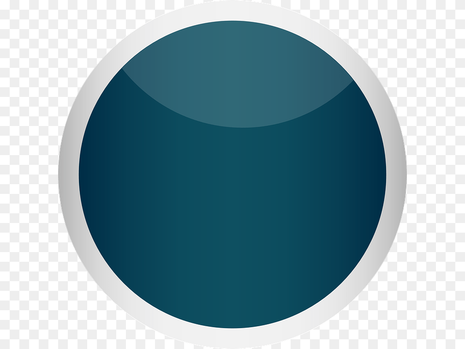 Blue Button With Grey Border, Sphere, Oval, Disk Free Png Download