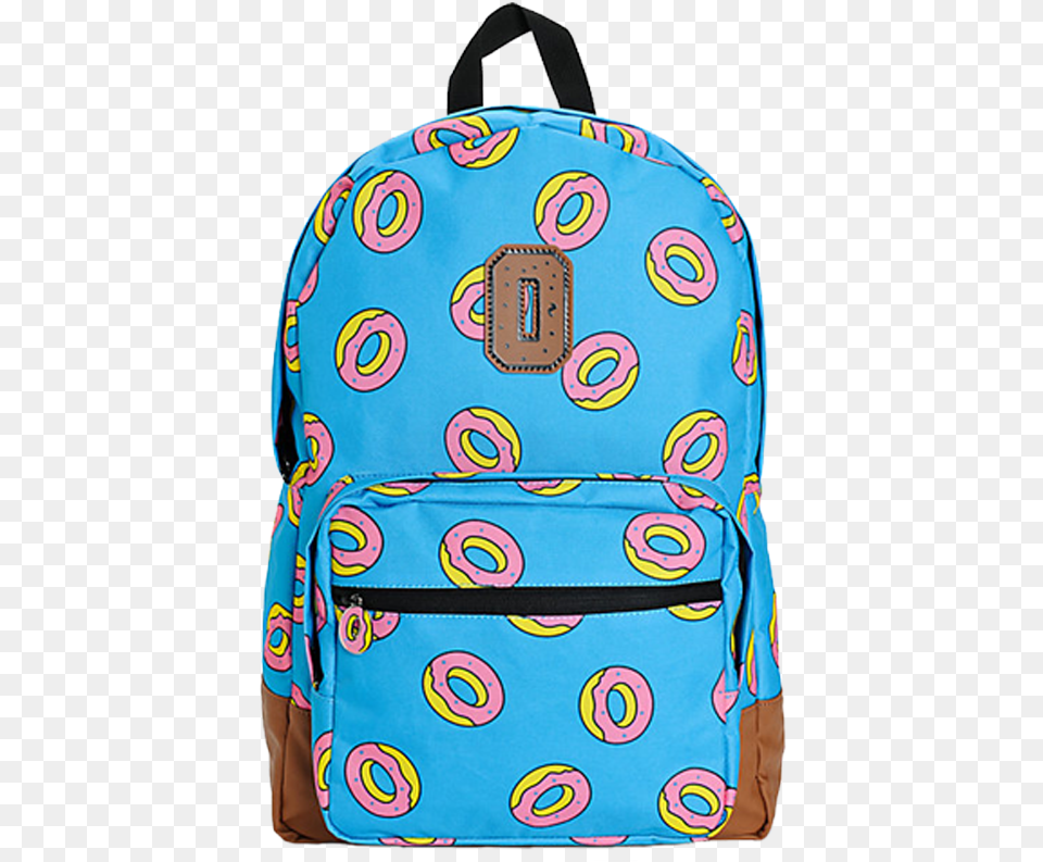Blue Canvas Backpack With Donut Pattern Odd Future Blue Backpack, Bag Png Image
