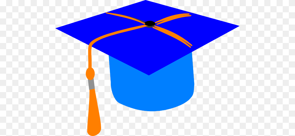 Blue Cap Clip Art At Clker Com Blue And Orange Graduation Hat, People, Person Png Image