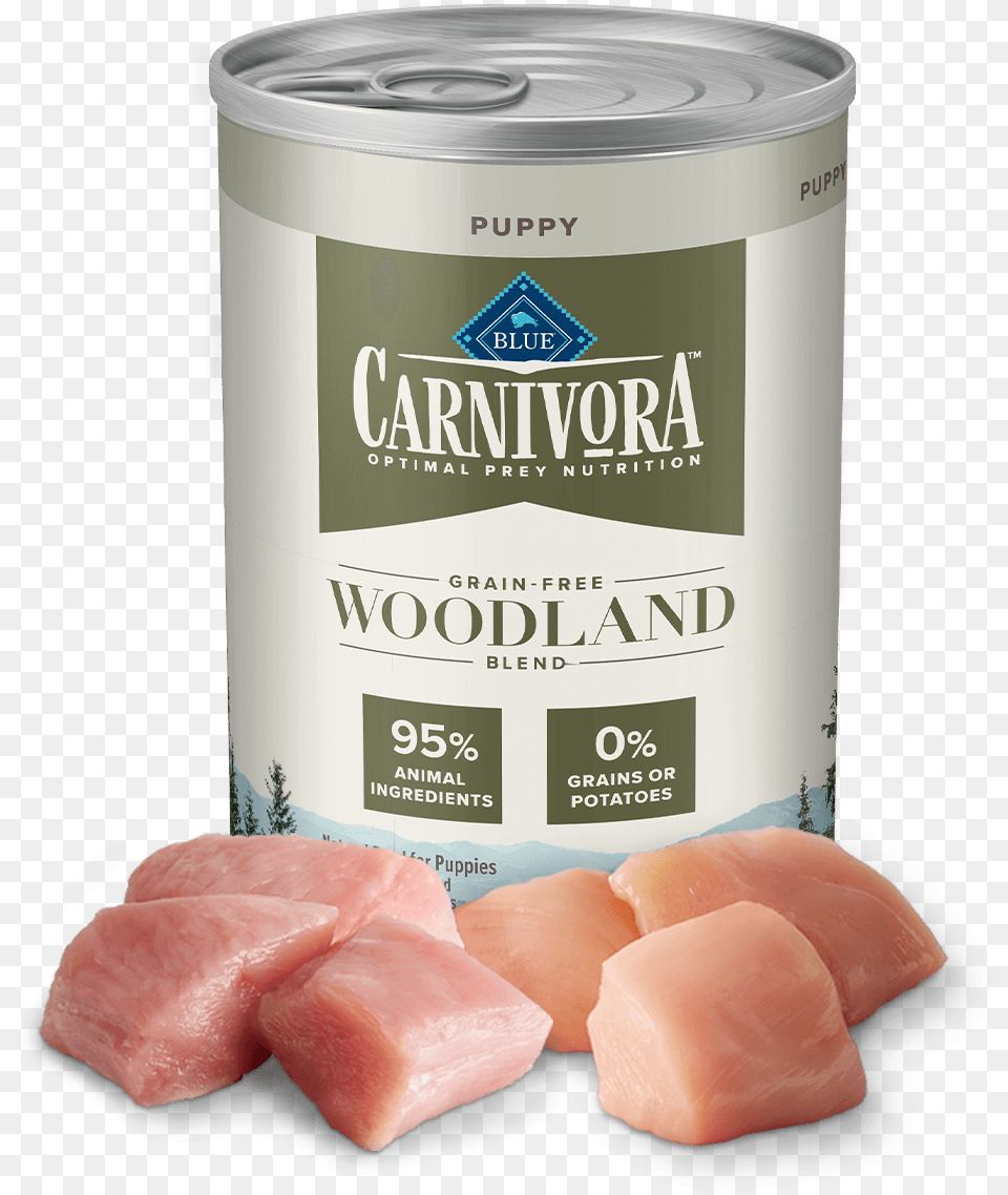 Blue Carnivora Puppy Protein Rich Woodland Blend Recipe Grain, Tin, Aluminium, Can, Canned Goods Png