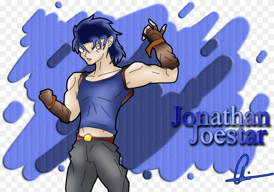Blue Cartoon Vertebrate Fictional Character Purple Jonathan Joestar In Other Style, Book, Comics, Publication, Baby Png Image