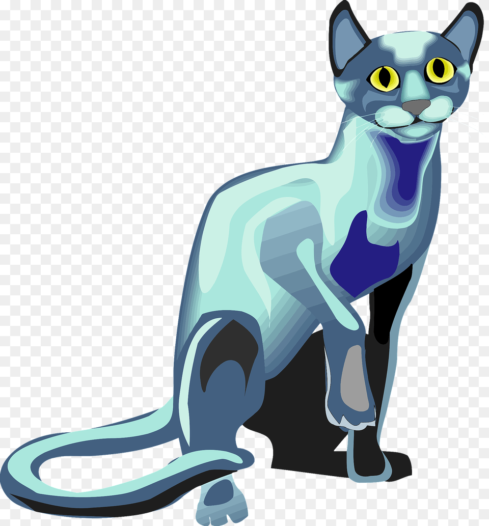 Blue Cat Clipart, Animal, Mammal, Pet, Egyptian Cat Png