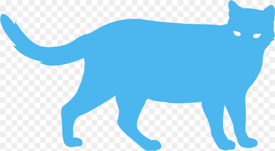 Blue Cat Silhouette, Animal, Mammal, Pet, Baby Png Image