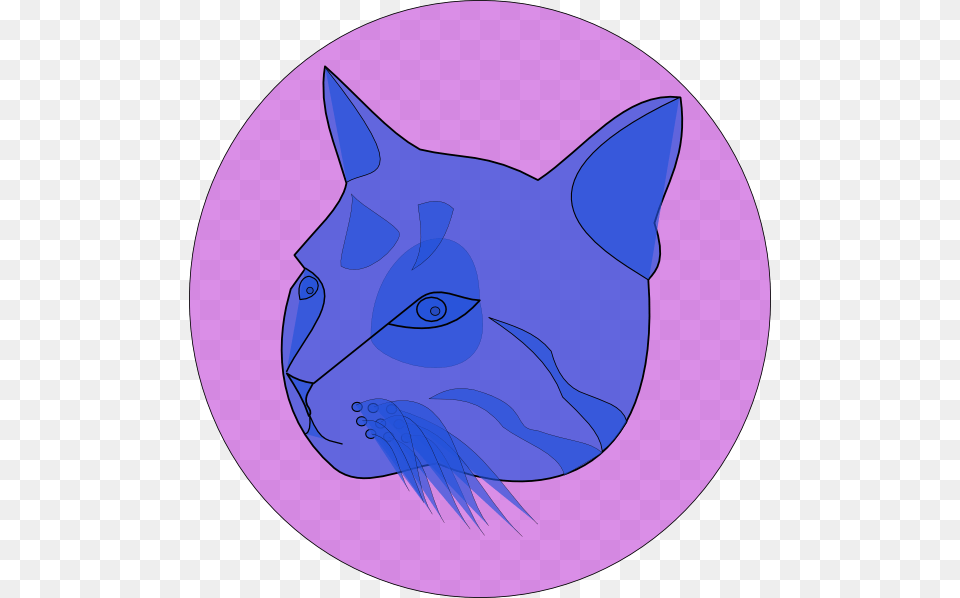 Blue Cat Svg Clip Arts 582 X 598 Px, Purple, Animal, Mammal, Pet Png