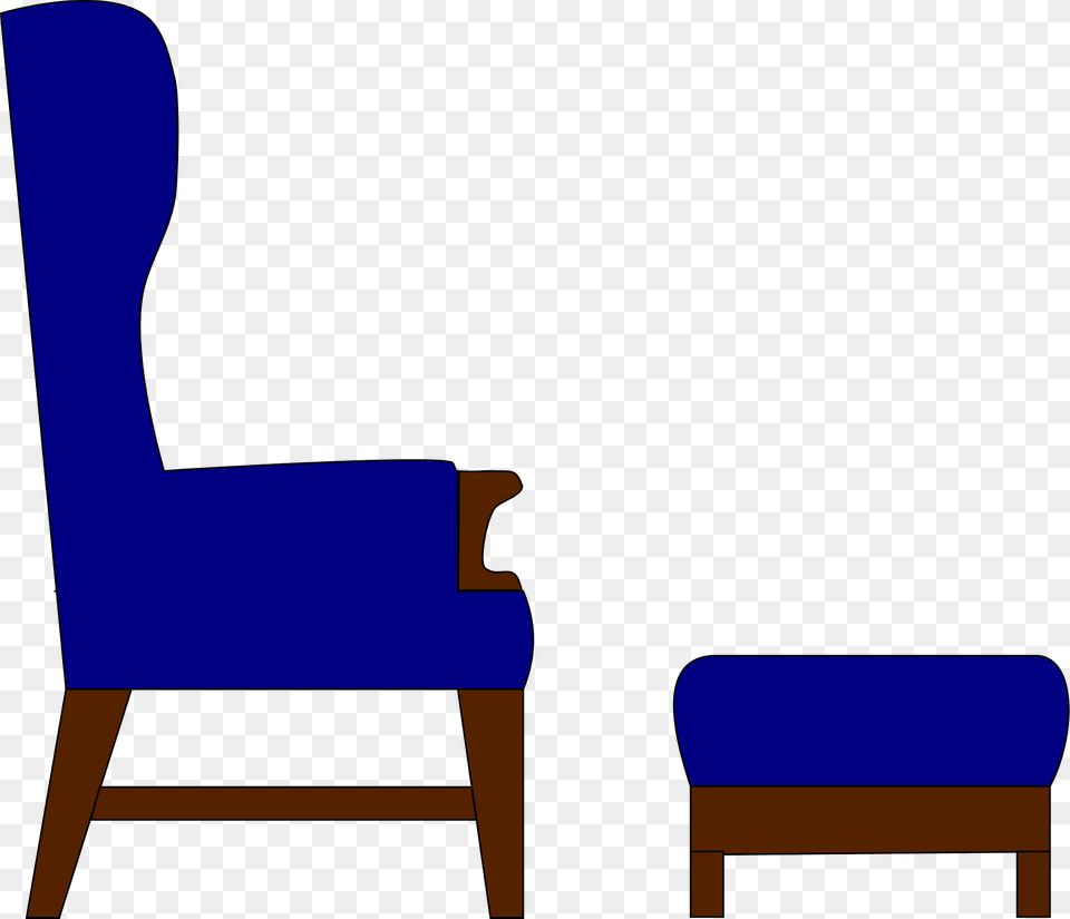 Blue Chair And Foot Stool Clipart, Furniture, Armchair Free Png Download