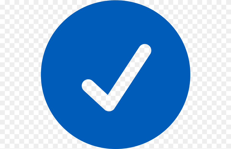 Blue Check Mark Icon Check Mark Circle Blue Icon, Sign, Symbol, Disk, Road Sign Free Transparent Png
