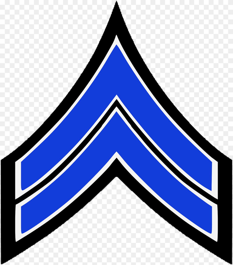 Blue Chevron Corporal Rank Clipart, Logo, Symbol Free Png Download