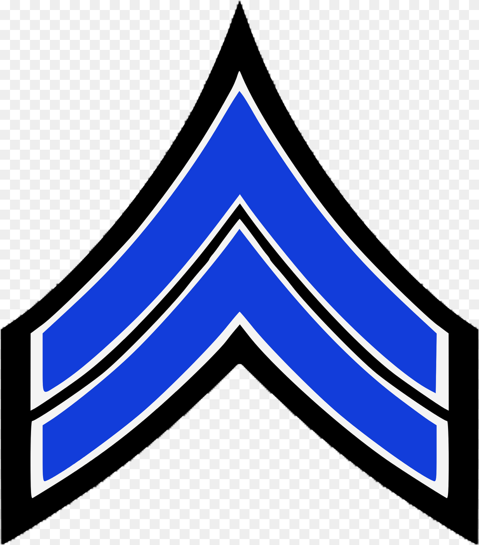Blue Chevron Corporal Rank Police Sergeant Stripes, Logo, Blade, Dagger, Knife Free Png