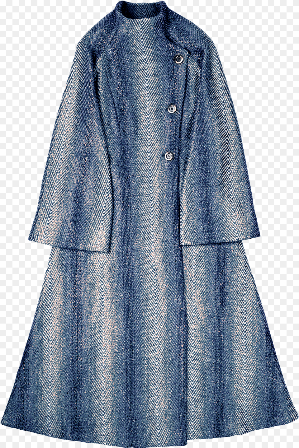 Blue Chevron Pattern Long Coat Overcoat, Clothing, Pants, Trench Coat Png