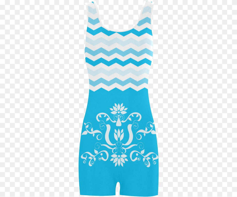 Blue Chevron Pattern Zig Zag Classic One Piece Swimwear Active Tank, Home Decor, Clothing, Dress, Tank Top Png