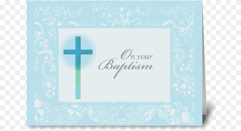 Blue Christening Card Lace Greeting Card Baptism Certificate, Envelope, Greeting Card, Mail, Cross Free Png Download
